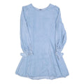 ZARA Womens Blue Denim Fit & Flare Cotton Blend Dress Long Sleeve XS Casual