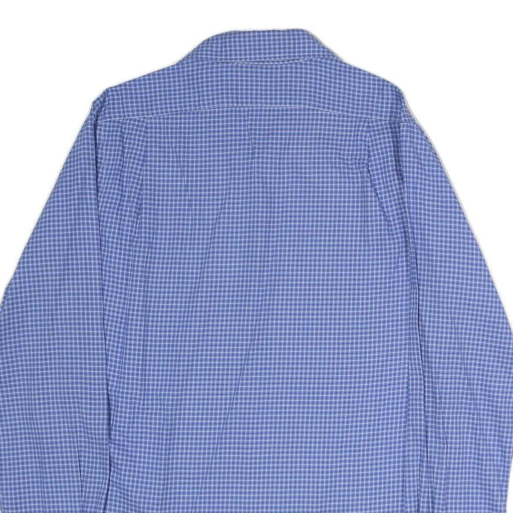 POLO RALPH LAUREN Mens Blue Check Shirt S Button Down Collar Cotton Casual