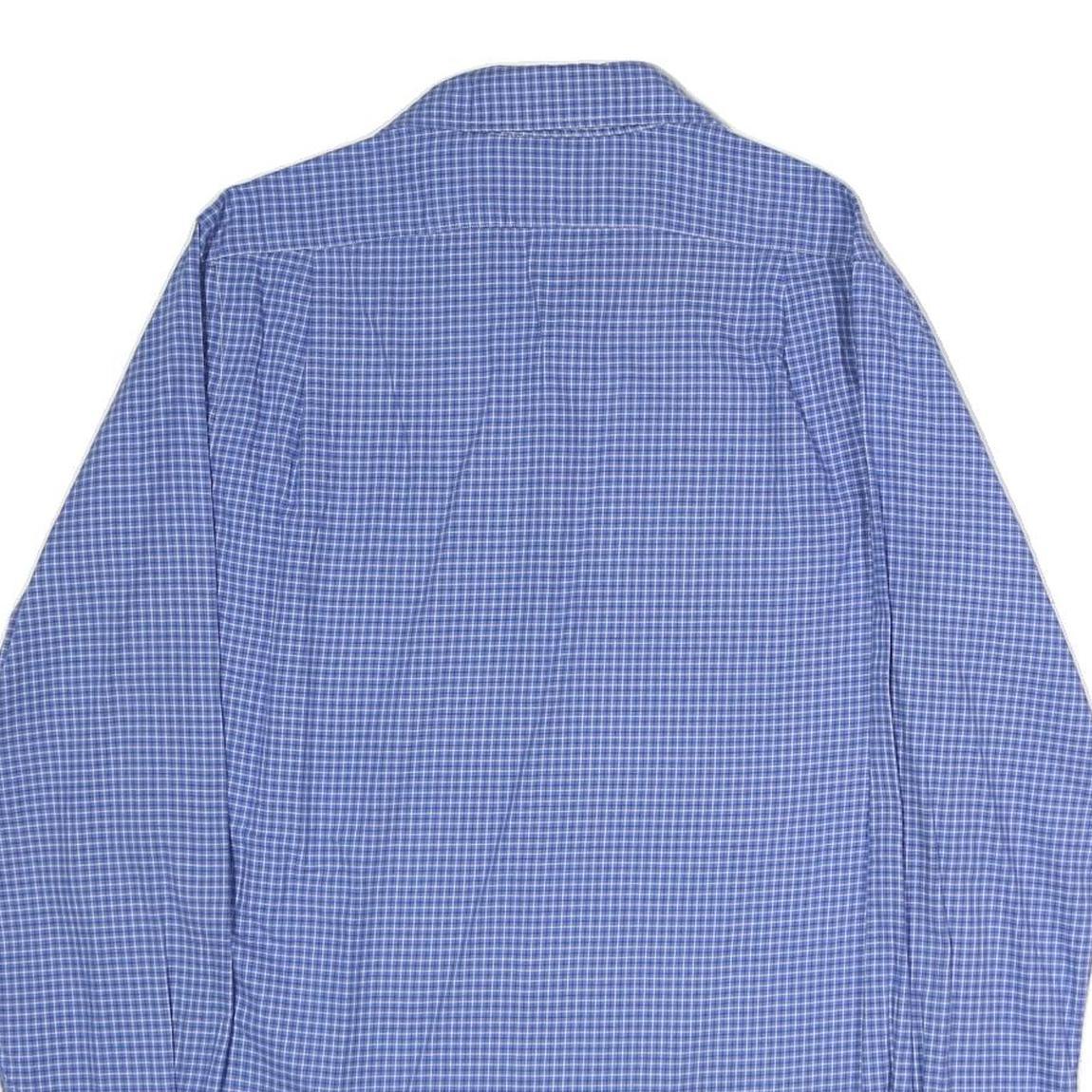 POLO RALPH LAUREN Mens Blue Check Shirt S Button Down Collar Cotton Casual