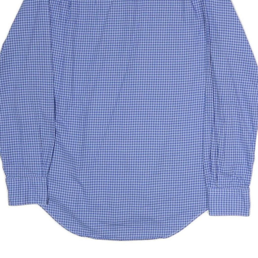 POLO RALPH LAUREN Mens Blue Check Shirt S Button Down Collar Cotton Casual
