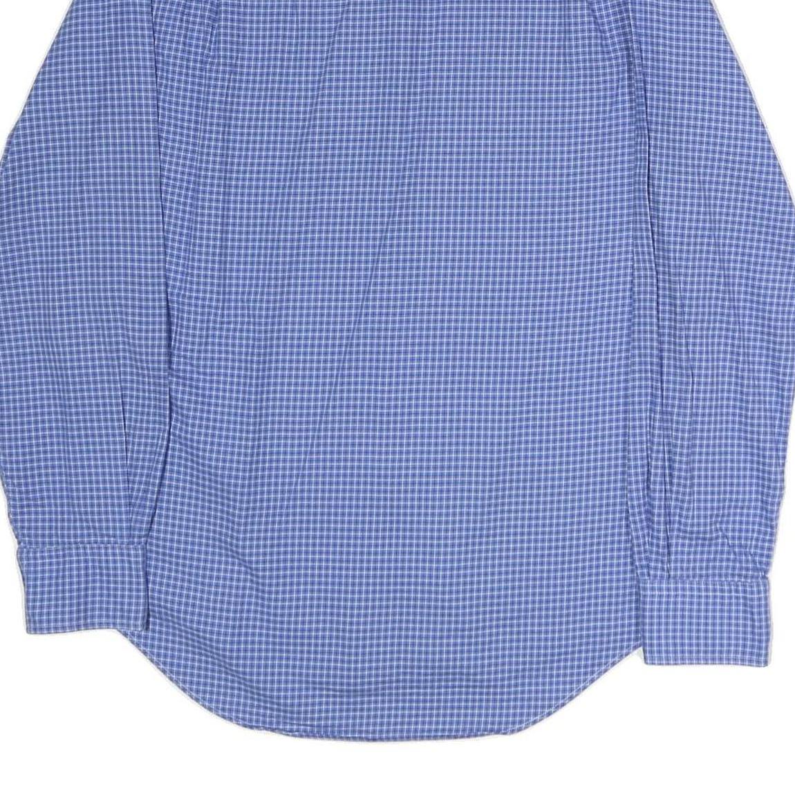 POLO RALPH LAUREN Mens Blue Check Shirt S Button Down Collar Cotton Casual