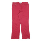TOMMY HILFIGER Womens Cotton Blend Red Regular Fit Straight Leg Trousers W34 L31