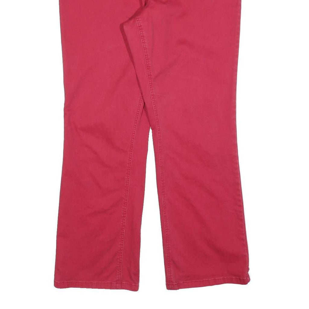 TOMMY HILFIGER Womens Cotton Blend Red Regular Fit Straight Leg Trousers W34 L31
