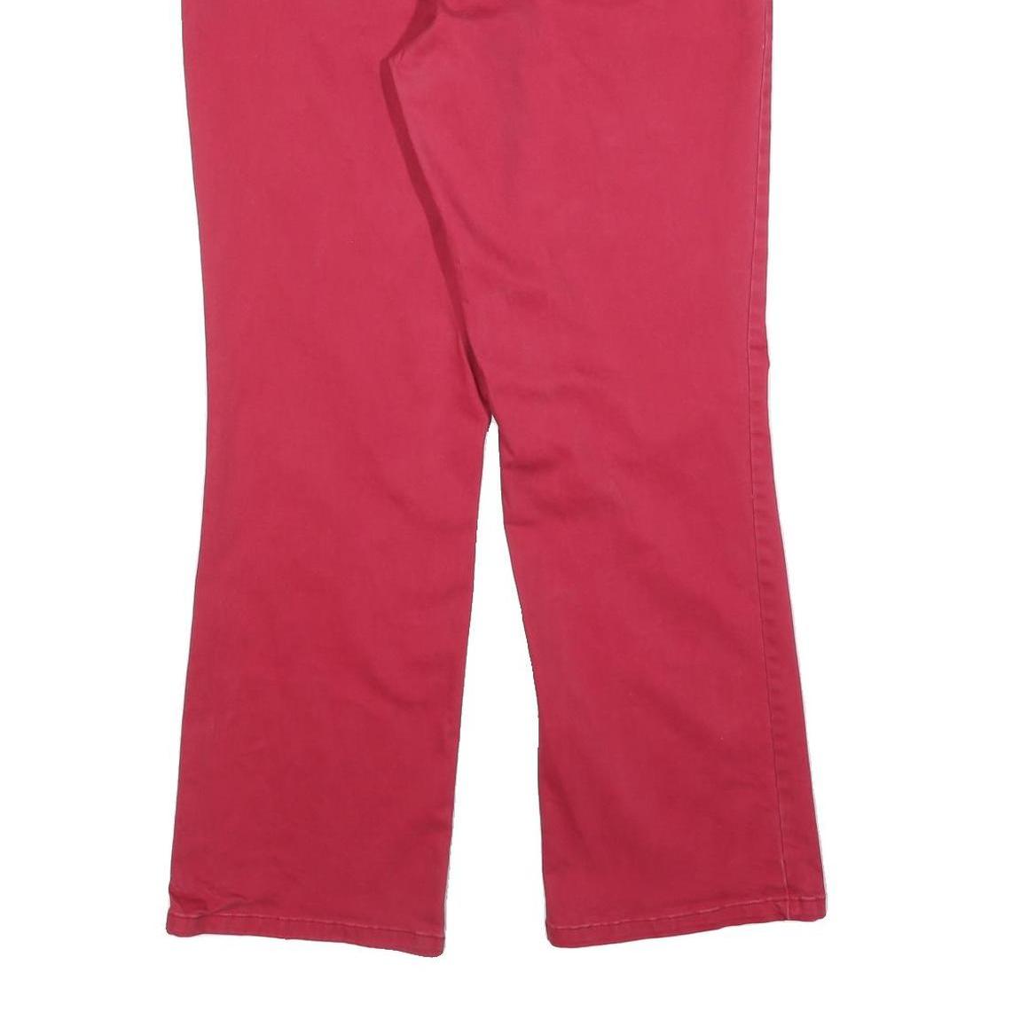 TOMMY HILFIGER Womens Cotton Blend Red Regular Fit Straight Leg Trousers W34 L31