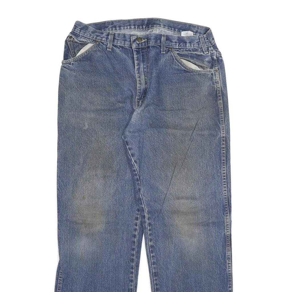 DICKIES Mens Regular Fit Jeans Blue Denim Cotton Blend W34 L32 Zip Pockets