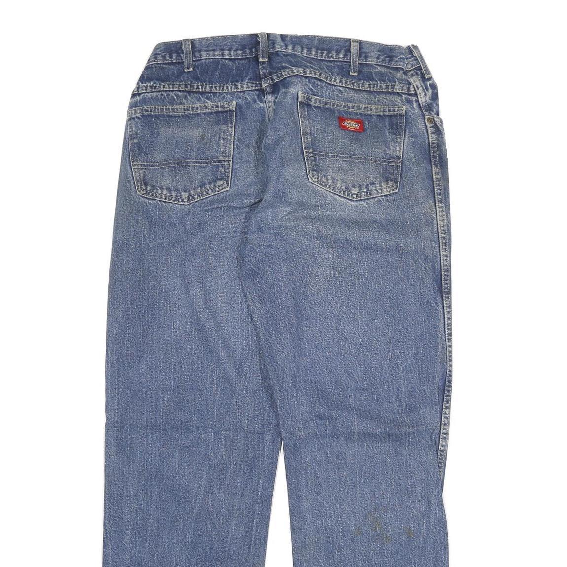 DICKIES Mens Regular Fit Jeans Blue Denim Cotton Blend W34 L32 Zip Pockets