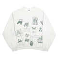RARE REL-E-VANT PRODUCTS Womens White Nature Graphic Crew Neck XL Cotton Blend