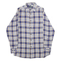 KINGFIELD Mens Blue & Brown Check Shirt M Cotton Long Sleeve Casual