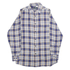 KINGFIELD Mens Blue & Brown Check Shirt M Cotton Long Sleeve Casual