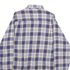 KINGFIELD Mens Blue & Brown Check Shirt M Cotton Long Sleeve Casual