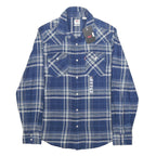 LEVI'S Mens Blue & White Plaid Western Shirt S Cotton Long Sleeve Casual