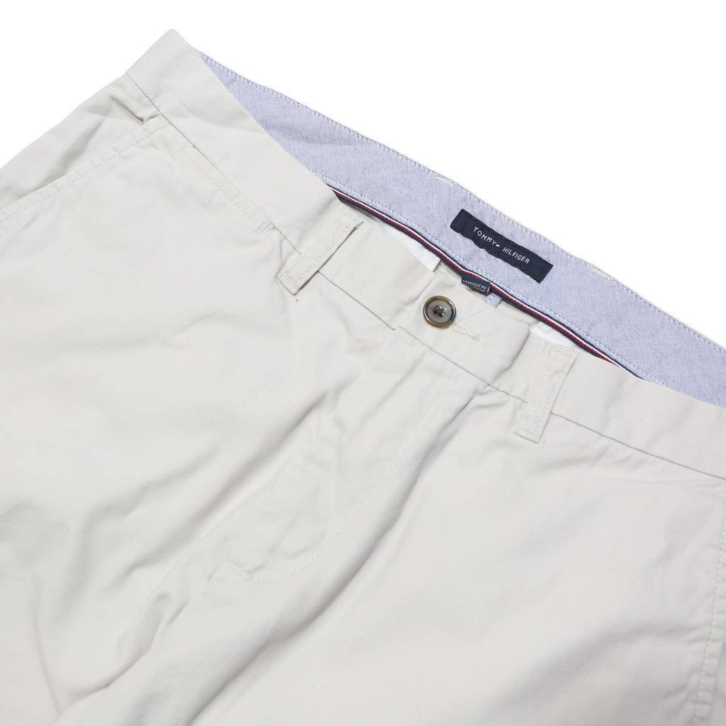 TOMMY HILFIGER Mens Cotton Blend White Regular Straight Trousers W36 L30 Casual