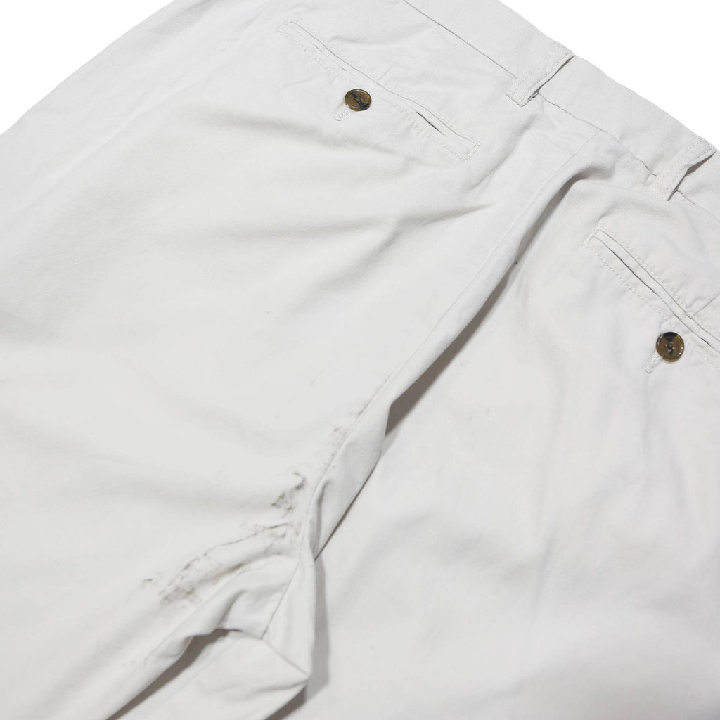TOMMY HILFIGER Mens Cotton Blend White Regular Straight Trousers W36 L30 Casual