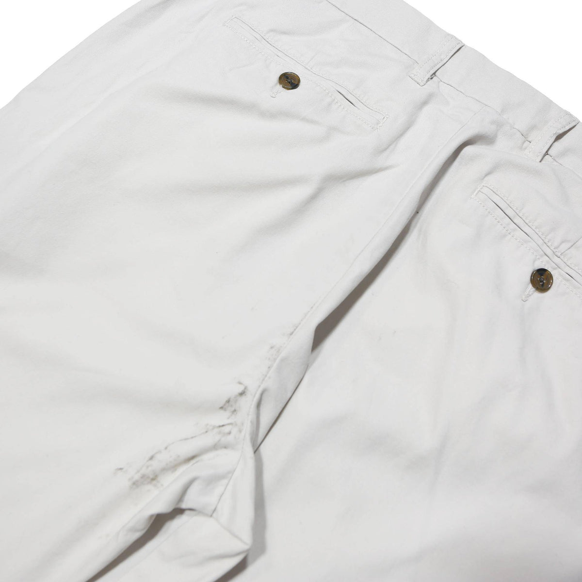 TOMMY HILFIGER Mens Cotton Blend White Regular Straight Trousers W36 L30 Casual