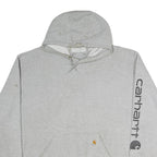 CARHARTT Mens Grey Hoodie 2XL Logo Print Cotton Pullover Sweatshirt