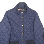 JOULES Womens Navy Quilted Jacket UK 16 Polyester Zip Classic Fit Durable
