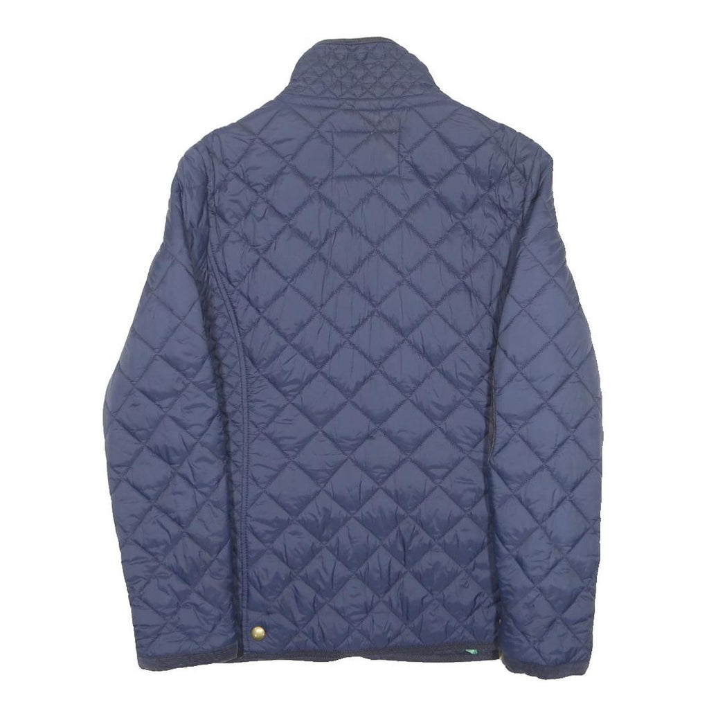 JOULES Womens Navy Quilted Jacket UK 16 Polyester Zip Classic Fit Durable