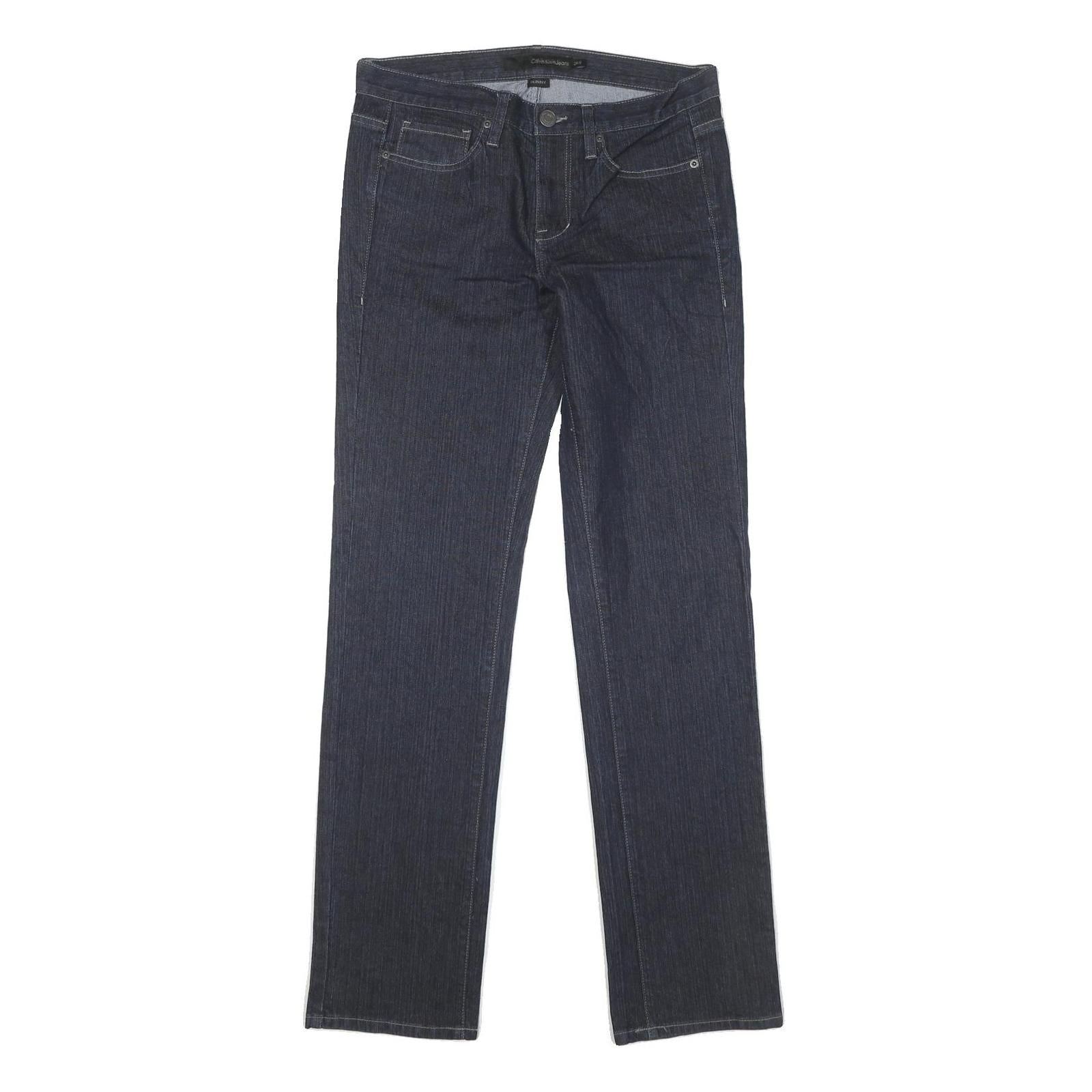 CALVIN KLEIN Womens Regular Fit Blue Denim Jeans W32 L33 Classic Zip Pockets