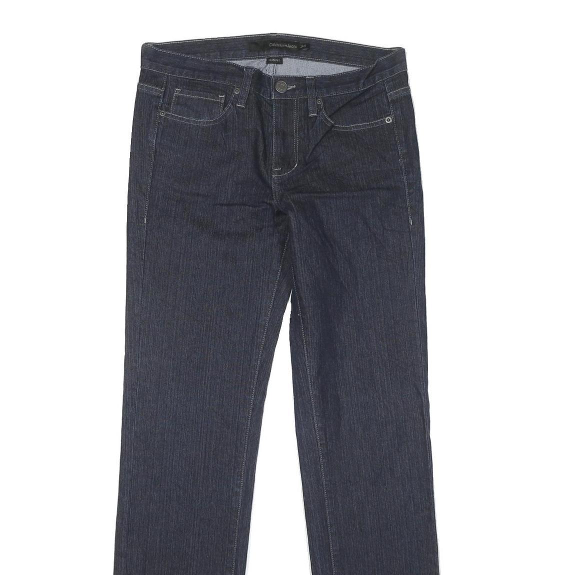 CALVIN KLEIN Womens Regular Fit Blue Denim Jeans W32 L33 Classic Zip Pockets