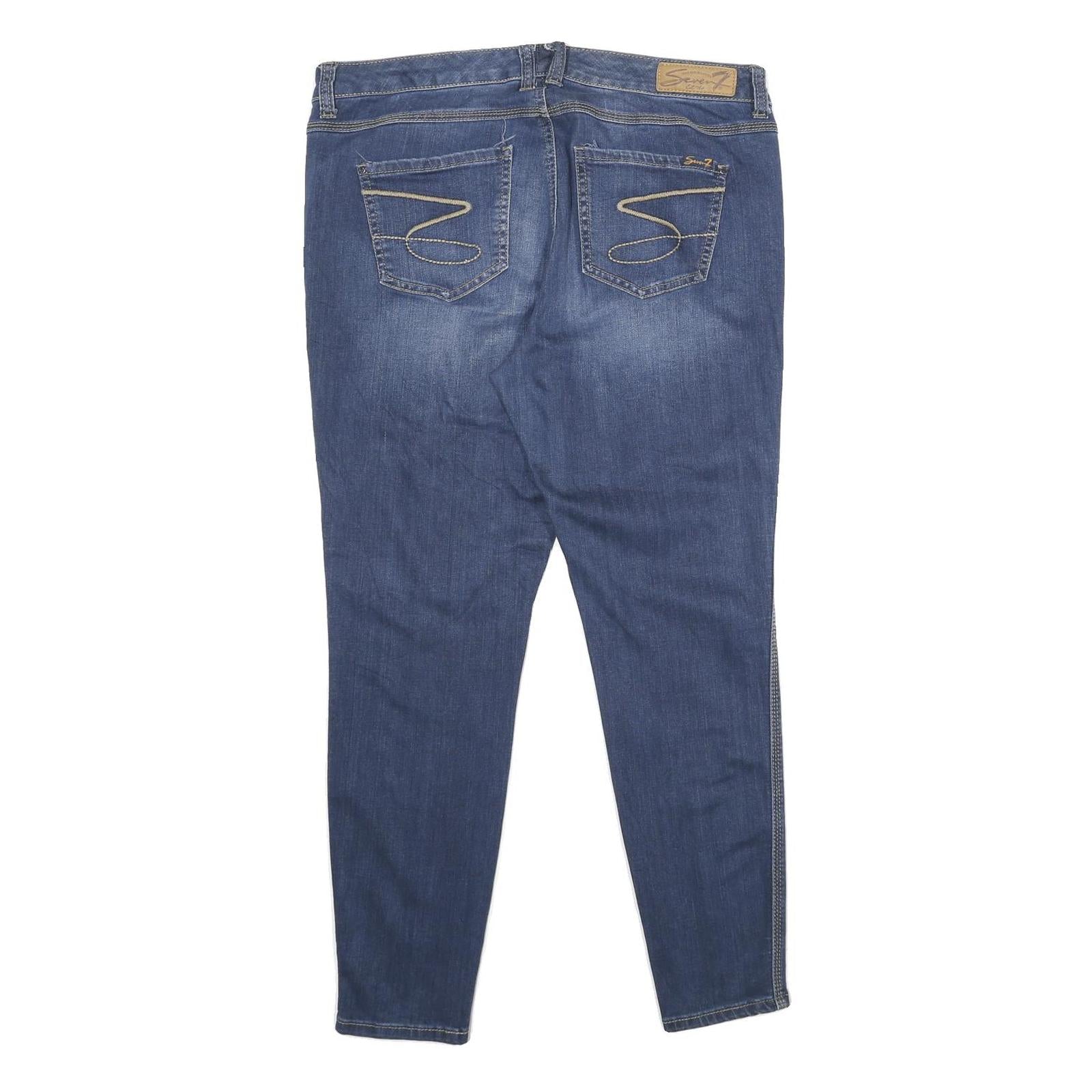 7 FOR ALL MANKIND Womens Jeans Blue Slim Skinny Denim Medium W36 L30 Stylish