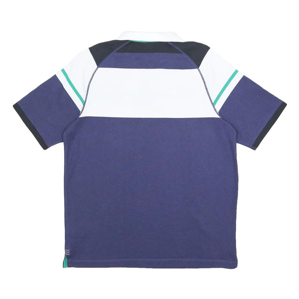CANTERBURY Mens Navy Blue White Green IRFU Cotton Blend Polo Shirt M Short