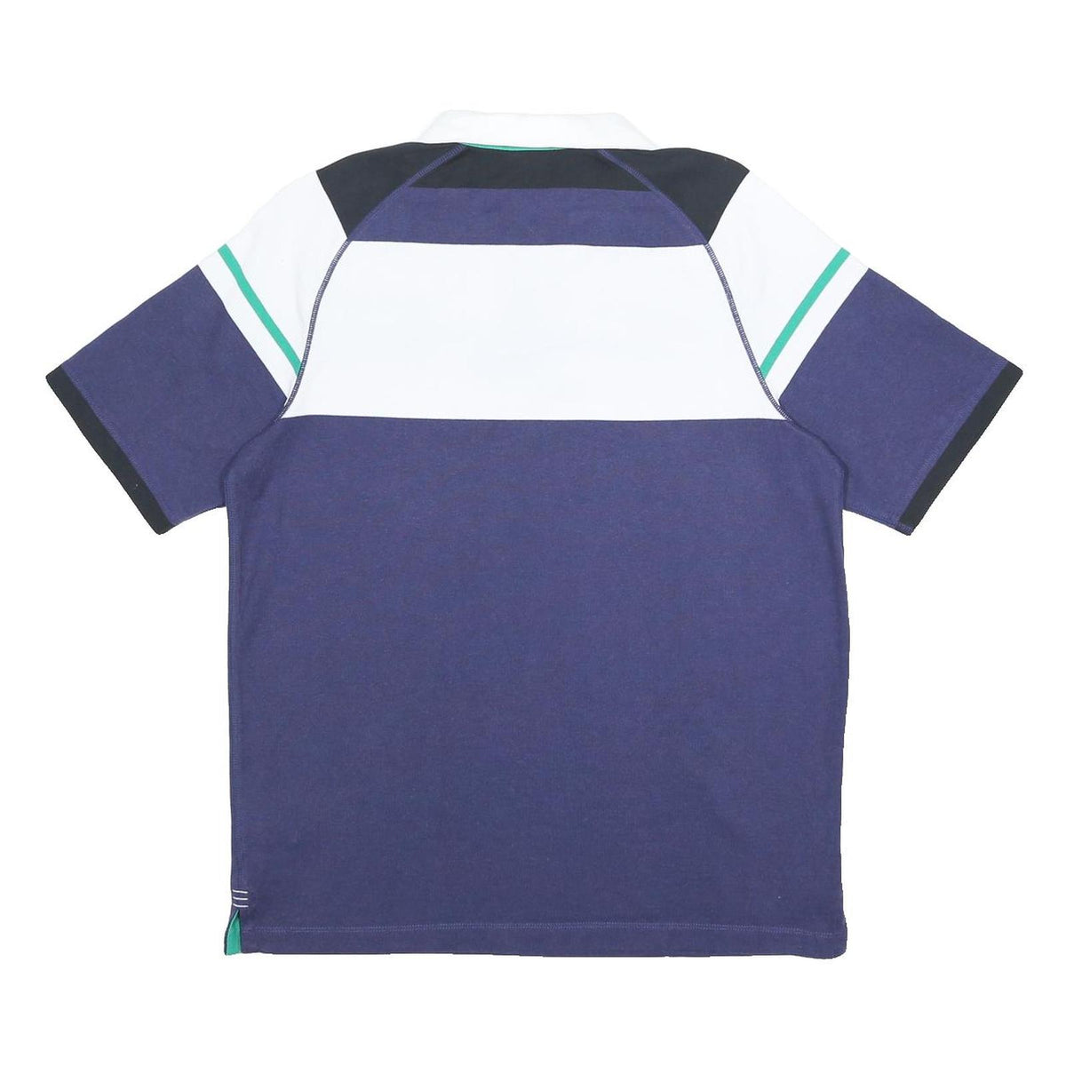 CANTERBURY Mens Navy Blue White Green IRFU Cotton Blend Polo Shirt M Short