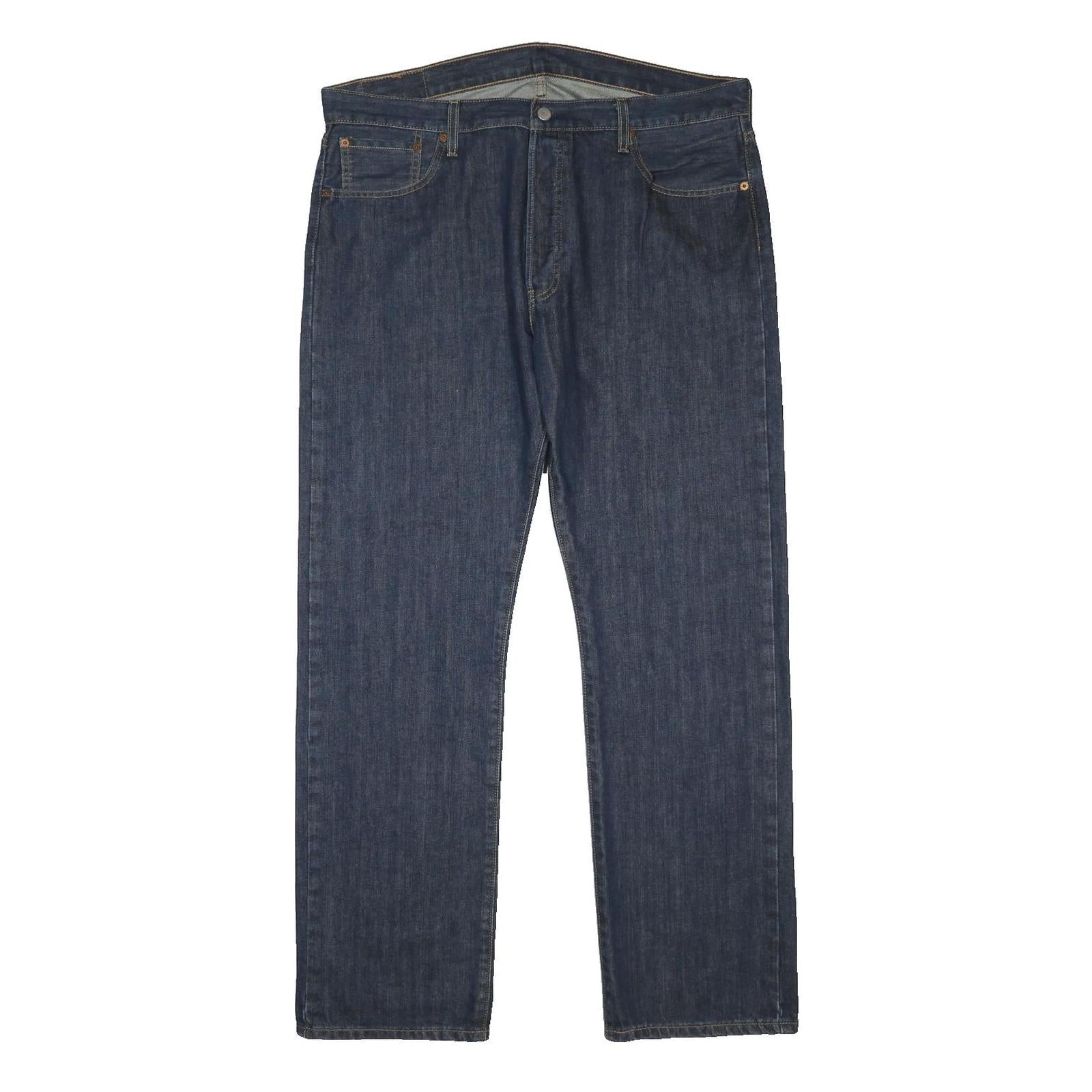 LEVI'S 501 Mens Jeans Blue Regular Straight Denim Dark W40 L32 Classic Button