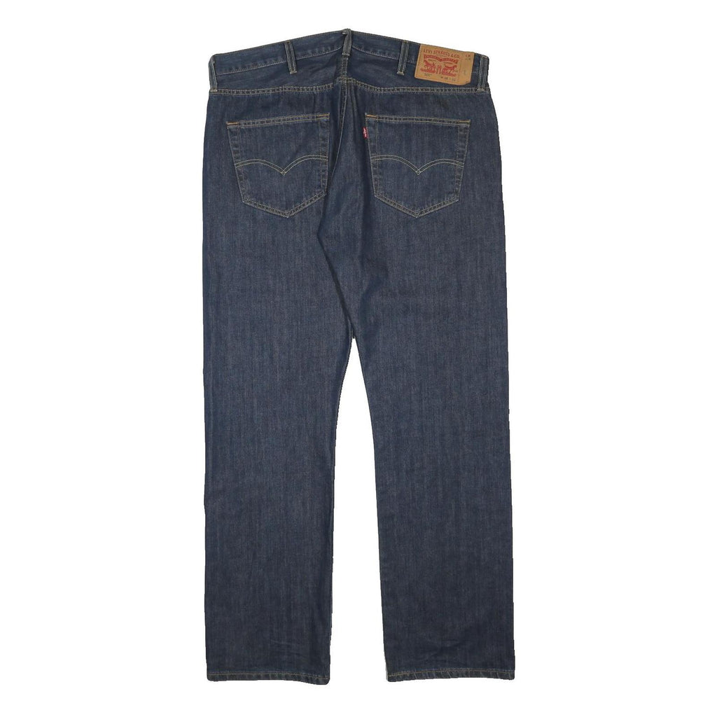 LEVI'S 501 Mens Jeans Blue Regular Straight Denim Dark W40 L32 Classic Button