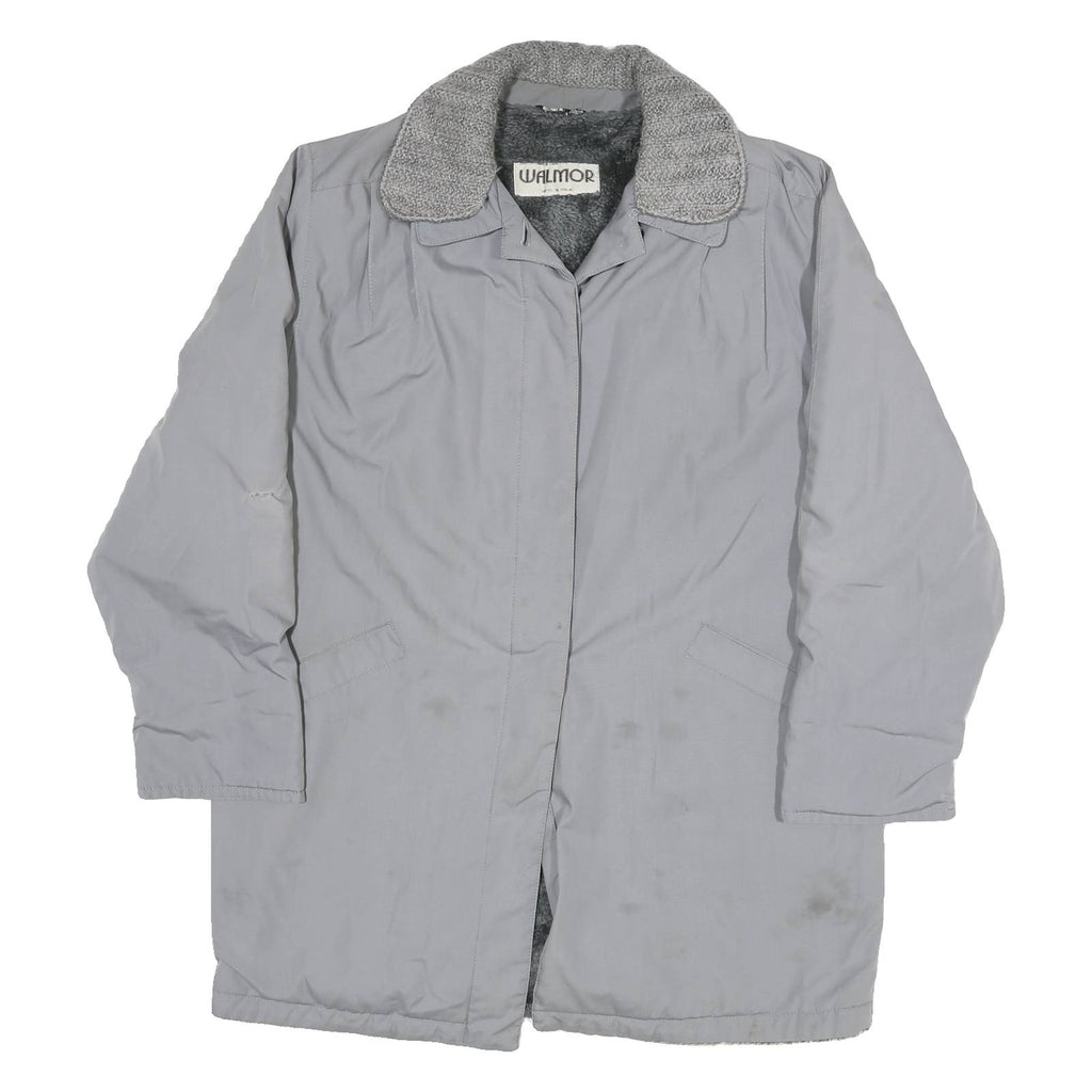 WALMOR Womens Grey Quilted Jacket XL Polyester Blend Woven Warm Zip Closure