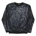 JADED Womens Black Sequin Crew Neck L Sparkly Evening Sweatshirt