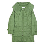 MARELLA Womens Green Nylon Quilted Jacket UK 10 Zip Closure Long Sleeve Warm