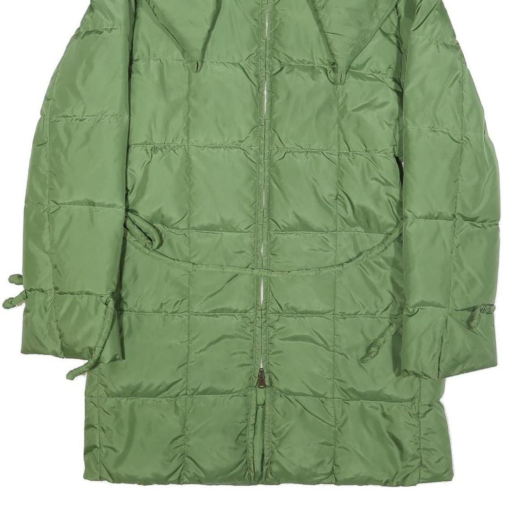 MARELLA Womens Green Nylon Quilted Jacket UK 10 Zip Closure Long Sleeve Warm
