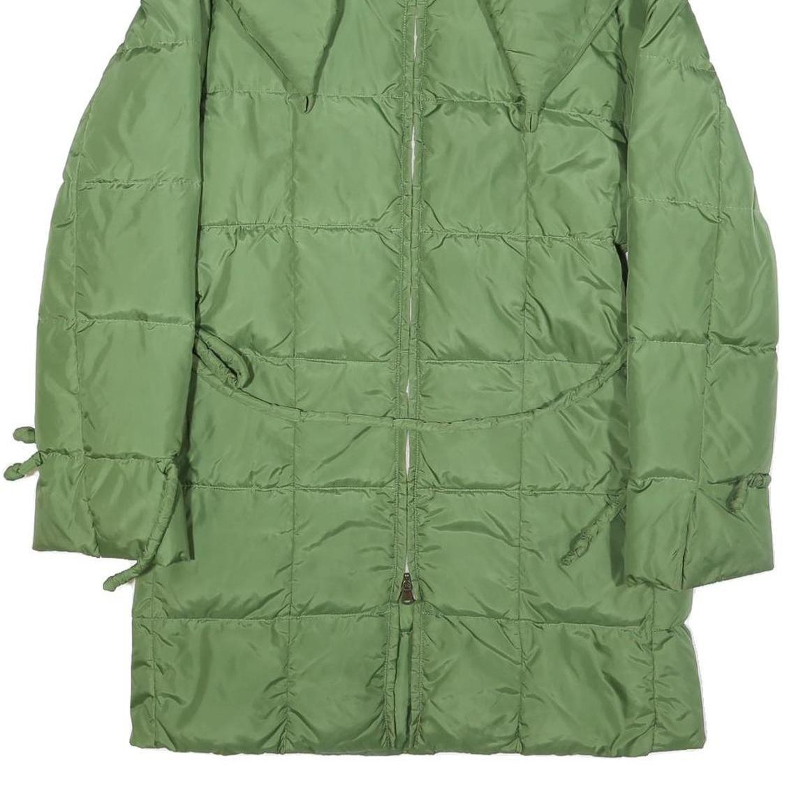 MARELLA Womens Green Nylon Quilted Jacket UK 10 Zip Closure Long Sleeve Warm