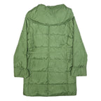 MARELLA Womens Green Nylon Quilted Jacket UK 10 Zip Closure Long Sleeve Warm
