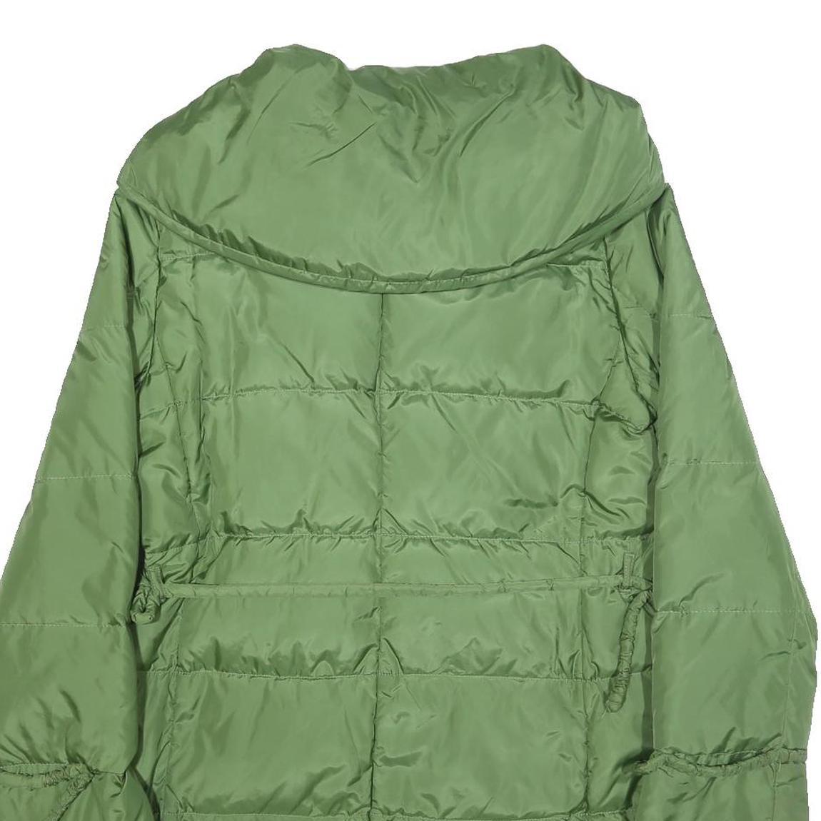 MARELLA Womens Green Nylon Quilted Jacket UK 10 Zip Closure Long Sleeve Warm