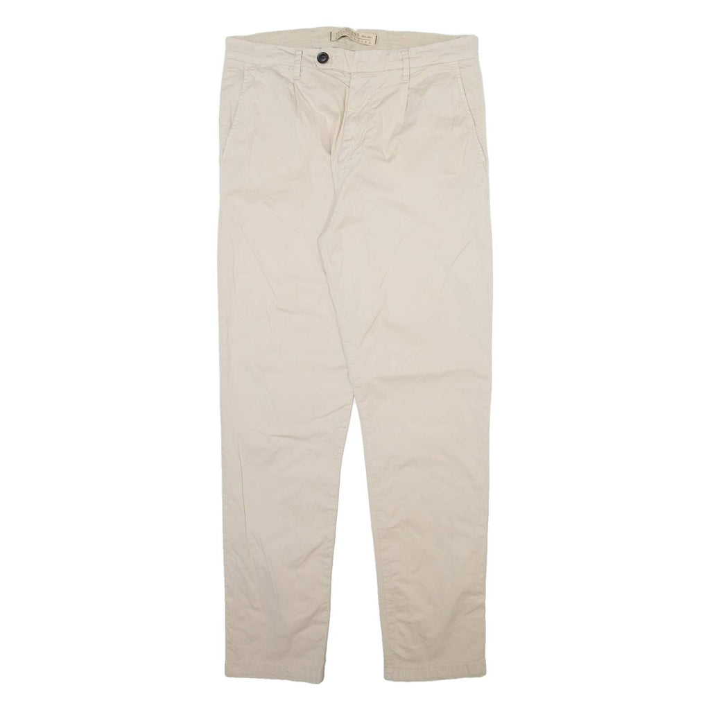 GUESS Mens Trousers Beige Slim Tapered W30 L30