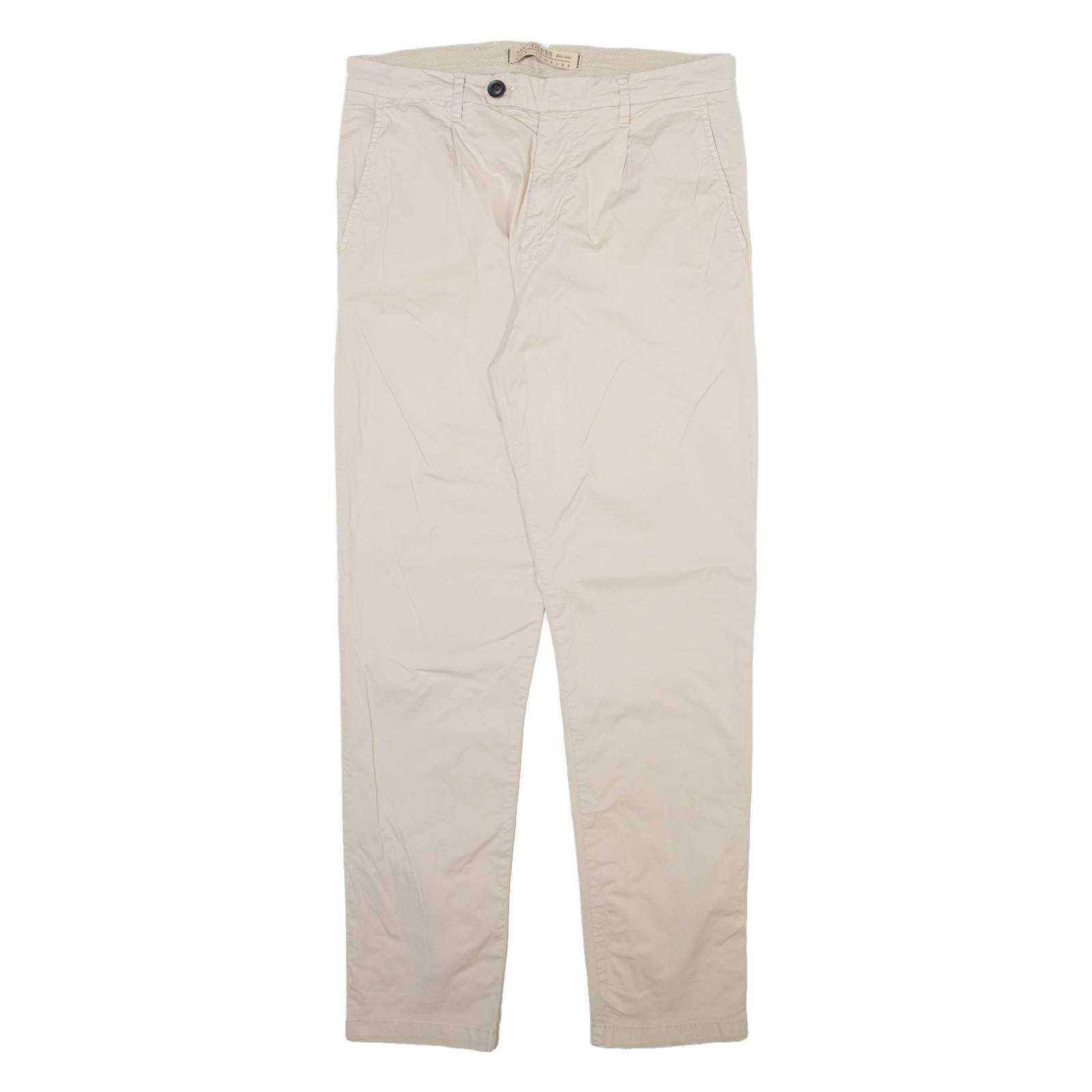 GUESS Mens Trousers Beige Slim Tapered W30 L30