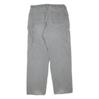 CARHARTT Mens Regular Fit Grey Cotton Blend Trousers W36 L31 Workwear Zip