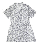 LAURA ASHLEY Womens White & Navy Floral Cotton Blend Day Dress Short Sleeve UK