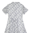 LAURA ASHLEY Womens White & Navy Floral Cotton Blend Day Dress Short Sleeve UK