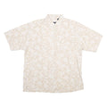 IZOD Mens Beige Floral Cotton Shirt XL Summer Casual Lightweight