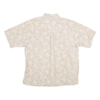 IZOD Mens Beige Floral Cotton Shirt XL Summer Casual Lightweight