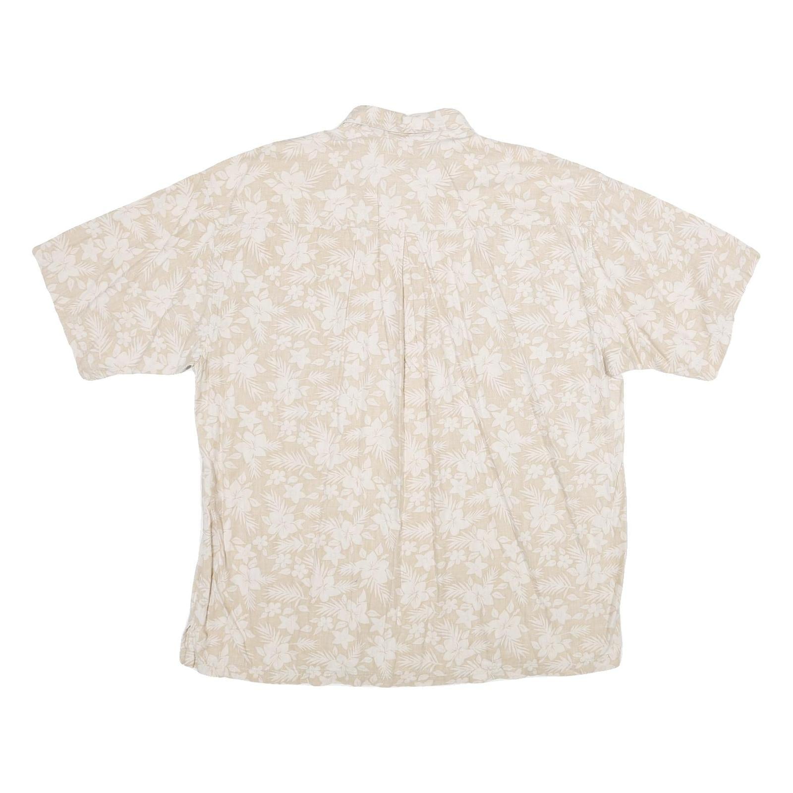 IZOD Mens Beige Floral Cotton Shirt XL Summer Casual Lightweight