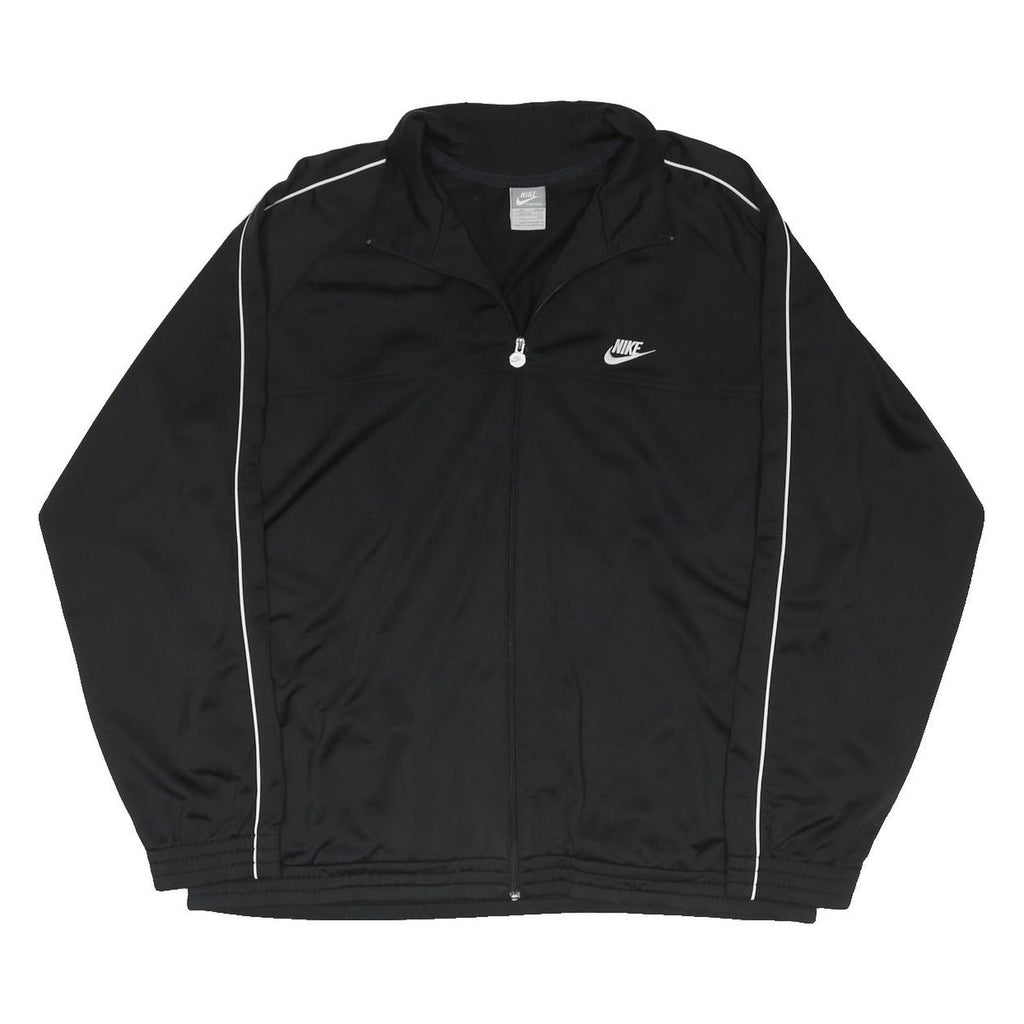 NIKE Mens Black Zip Jacket 2XL Polyester Blend Track Top Lightweight Sportswear