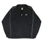 NIKE Mens Black Zip Jacket 2XL Polyester Blend Track Top Lightweight Sportswear