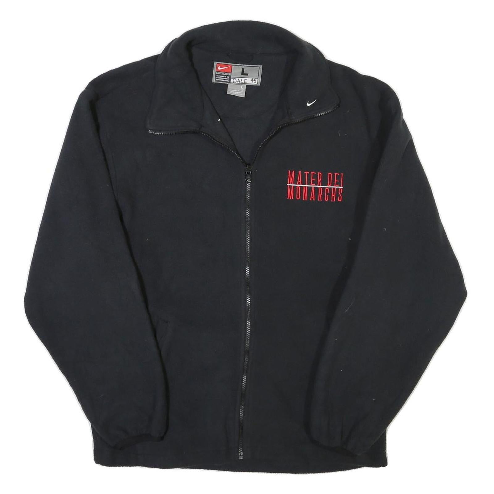 NIKE Mens Black Mater Dei Monarchs Track Jacket L Polyester Blend Zip Casual