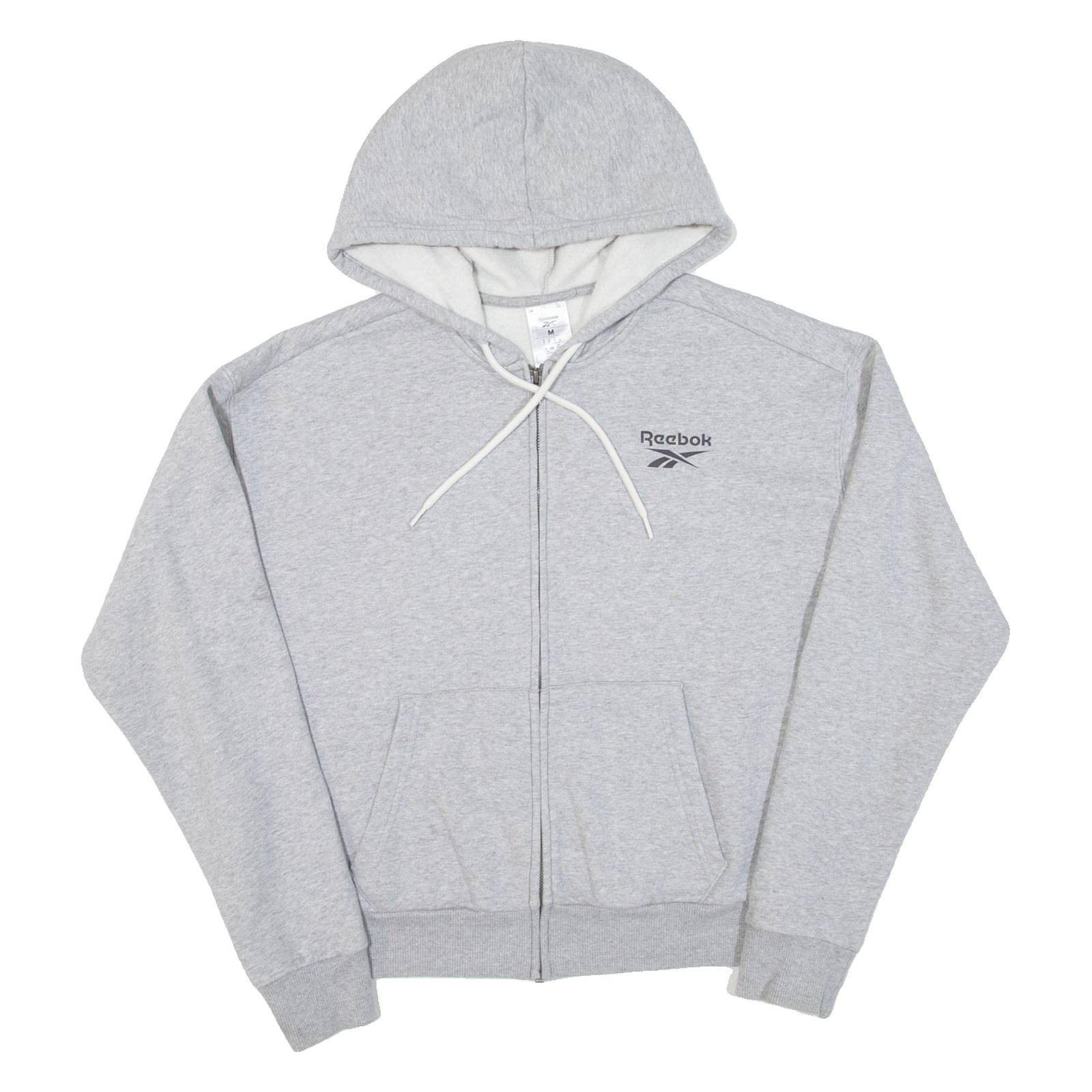 REEBOK Womens Grey Hoodie Full Zip M