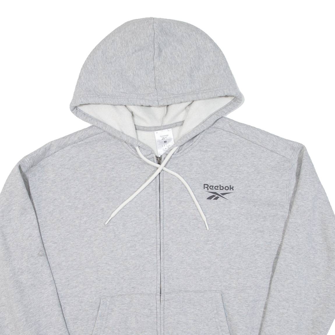 REEBOK Womens Grey Hoodie Full Zip M