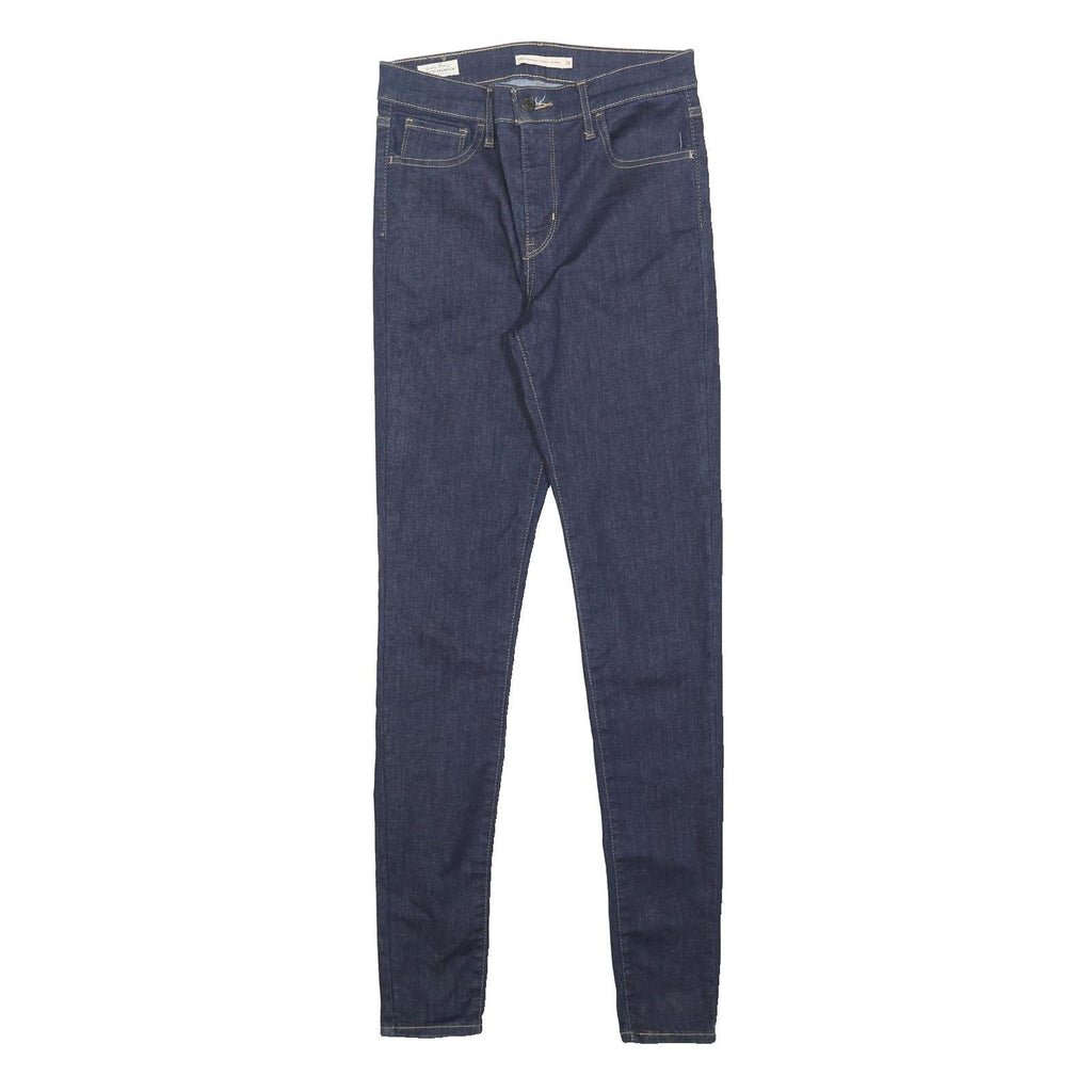 LEVI'S Womens Slim Skinny Denim Dark Blue Jeans W28 L32 Zip Cotton Blend