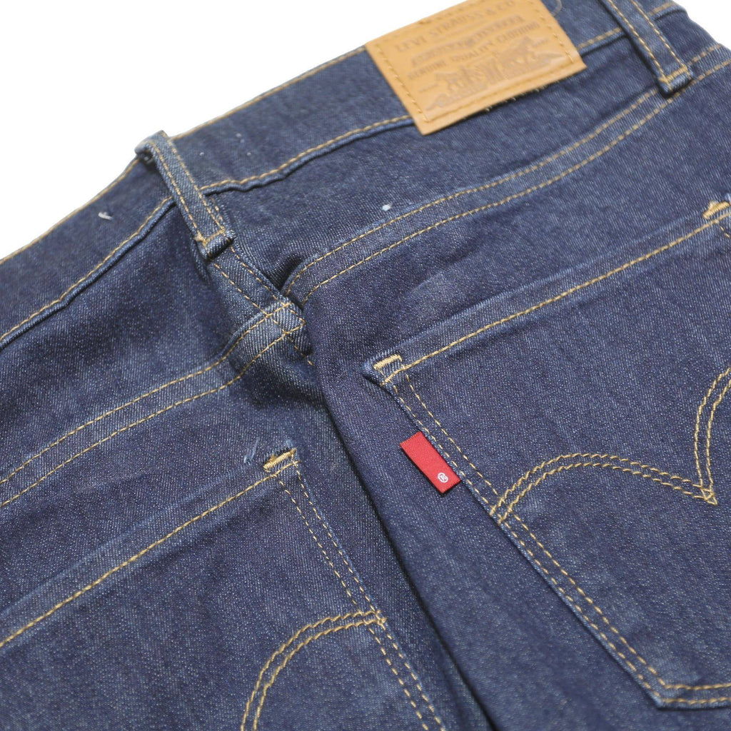 LEVI'S Womens Slim Skinny Denim Dark Blue Jeans W28 L32 Zip Cotton Blend